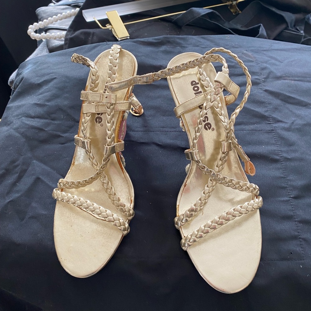 Dollhouse Gold Braided Women's Sandals